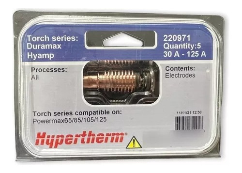 Eletrodo Hypertherm 220971 Kit 5 Peças 