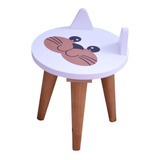 Banquinho Infantil Gato Madeira Mdf Cadeira Criança 