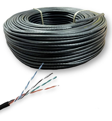 Cable Utp Cat 5e 100 Mts 100% Cobre Redes Cctv Ext