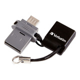 Pendrive Dual Verbatim 32 Gb Micro Usb A Usb Gris