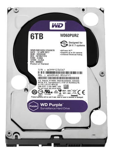 Disco Rigido Western Digital Wd Purple 6tb Survillance