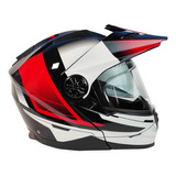 Casco Abatible Cross Street Tech X2  Tx909 Blanco Rojo