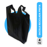 Sacola Plástica Reciclada Reforçada Preta Com 4kg Full Tamanho 35x45