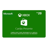 Cartão Presente Pré Pago Xbox Live R$ 20 Reais Gift Card