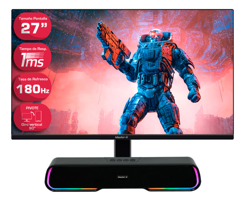 Pack Monitor Gamer 27  Fhd Vertical 180hz 1ms + Soundbar Bt