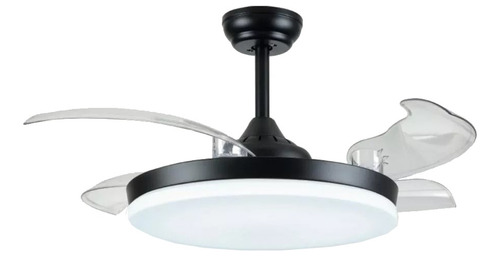 Ventilador Techo 428b Negro Palas Retractil Led Cuo 3 Laft