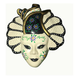 Máscara Decorativa De Cerámica Veneciano Para Colgar