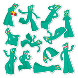 Gumby Sticker Sheet Vinyl Decal Laptop Bottle Car Scrap...