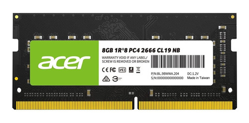 Memoria Ram Sodimm Acer Sd100 Ddr4 Pc4-21300 2666mhz Cl19