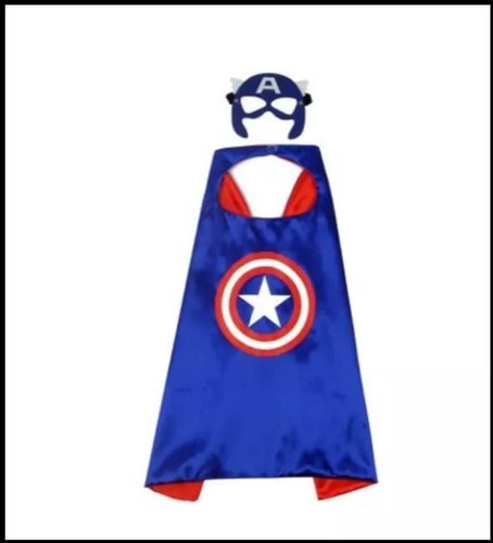 Capa Con Antifaz Del Capitán América  Disfraz Niño