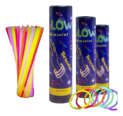 Pulseras Fluorescentes Light Stick | 50 Unidades