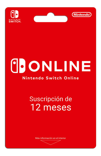 Tarjeta Nintendo Switch Online 12 Meses 
