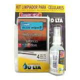 Kit Limpiador De Celulares Delta 60 Cc + 4 Paños 30cm X 30cm