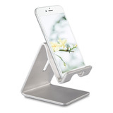 Soporte De Aluminio Para Celular Tablet Escritorio Color Plata