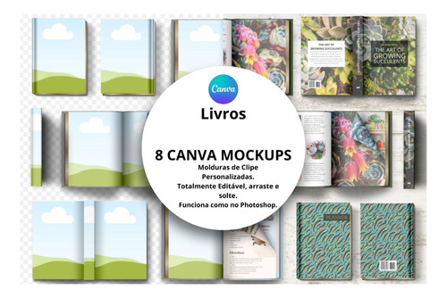 Pack De Mockups Para Canva Para Livros 8 Modelos