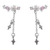 Aros Flor Cerezo Plata 925 Flores Mujer Colgante Joyeria