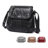 Bolso Carteras De Cuero Suave, 4 Colores