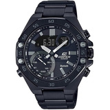 Reloj Casio Edifice Ecb-10dc Bluetooth Sumergible Luz Acero Color De La Malla Negro Color Del Bisel Negro Color Del Fondo Negro