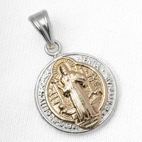 Medalla Dije San Benito En Oro Plata 