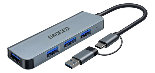 Baoced - Concentrador Usb, Adaptador Doble De 4 Puertos, Ext