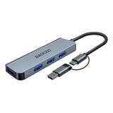 Baoced - Concentrador Usb, Adaptador Doble De 4 Puertos, Ext