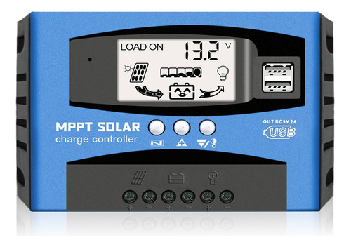 Controlador De Carga Solar 12v/24v 60a Lcd Double Usb Mppt