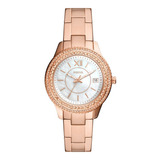 Reloj Mujer Fossil Stella De Acero Glitz Color De La Correa Oro Rosa