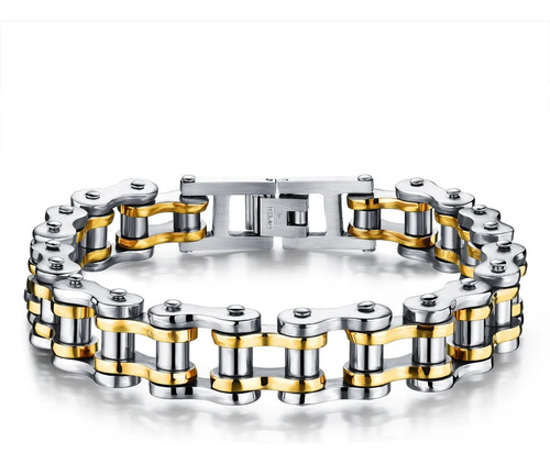 Pulseira Corrente De Moto Elegante Luxo Aço Inoxidável 316l