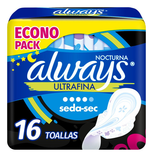 Toallas Higiénicas Always Nocturna Ultrafina Largas 16 U