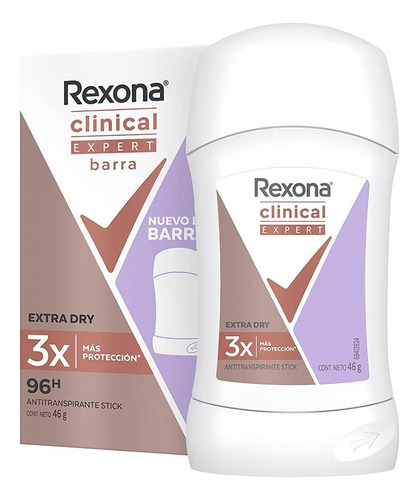 Kit De 2 Antitranspirant Rexona Clinical Barra Extra Dry 46g