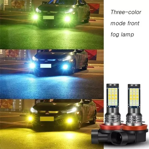 Kit De Bombillas Led H11 H8 H7 Tricolor Para Faros Antiniebl