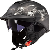 Casco Abierto Ls2 Rebellion Bones Ngo/mate