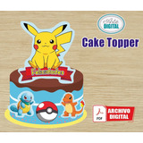 Pokemon Pikachu Cake Topper Imprimible Felicidades