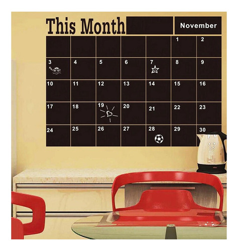 Vinil Pizarrón Organizador Calendario Mensual Oficina+plumón