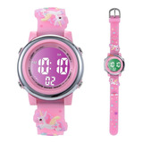 Reloj Niña Digital Luminoso 3d Pony Unicornio Impermeable