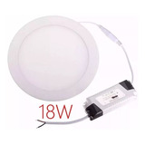 Pack 4 Foco Redondo Panel Led 18w Embutido  Luz Fría