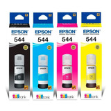 Combo Botellas Original Epson T 544 Negra Y Colores L3150