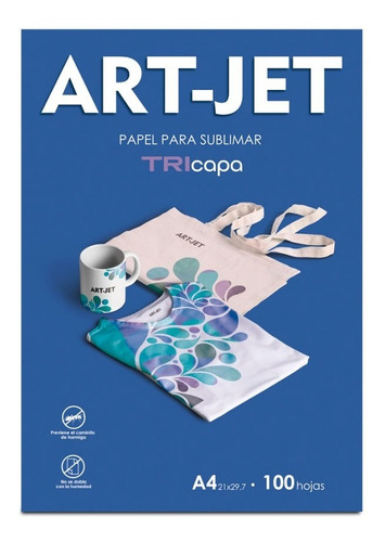 Papel Para Sublimar Artjet A4 100grs 100 Hojas Tricapa Mate