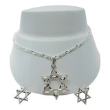 Pulsera De Estrella De David De Plata 925 +aretes F2