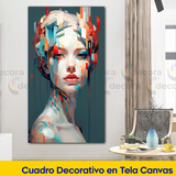 Cuadro Hermosa Mujer Abstracta Elegante Sala Canvas 130x70