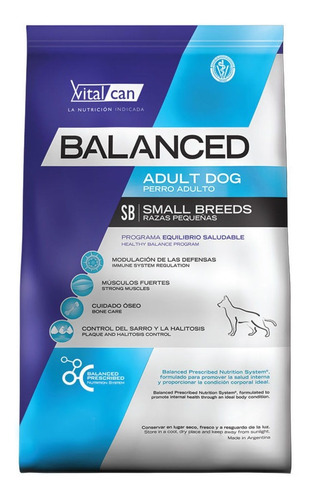 Alimento Vitalcan Balanced Adult Dog Para Perro Adulto De Raza Pequeña Sabor Mix En Bolsa De 3 kg