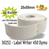 10 Rolos Labelwriter Dymo Etiqueta Térmica 30252 Compativel