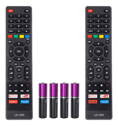 Kit 2 Controle Remoto Compatível Philco Smart Tv Ptv32g52s