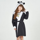 Robe Manga Longa Com Capuz Panda Infantil Cor Com Amor 67560