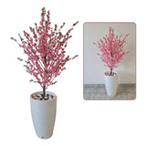 Árvore Cerejeira Rosa 180cm C/ Vaso Decorativo Premium