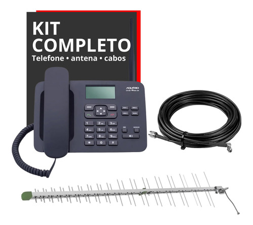 Kit Telefone De Mesa Rural Dual Chip Quadriband Ca-42s Full