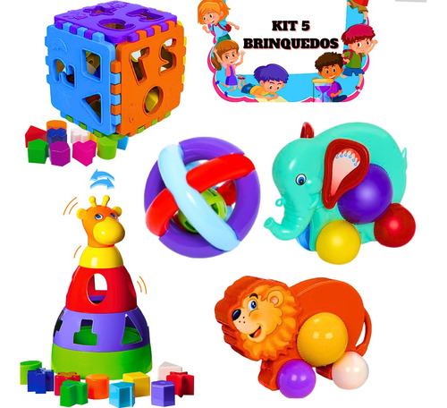 5 Brinquedos Educativos Divertido Bebe Infantil Interativo