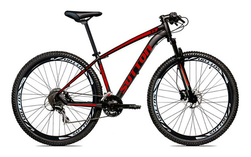 Bicicleta Aro 29 Sutton New Shimano 27v Freio Hidráulico Cor Preto/vermelho Tamanho Do Quadro 19