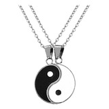 Conjunto De 4 Anéis E Colar Yin Yang Para Amigos Ou Casais