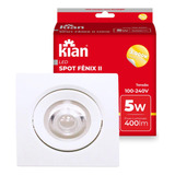 Kit 3 Spot Luminaria Embutir Led Quadrada 5w 3000k Kian